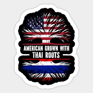 American Grown with Thai Roots USA Flag Sticker